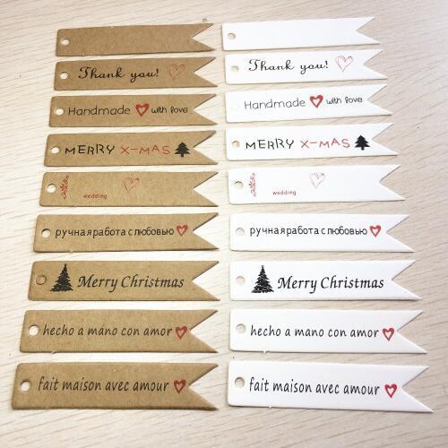 500pcs/lot DIY Blank Price Gift Hang Tag Clothing Note Irregular rectangle Brown Kraft Paper Wedding Luggage card