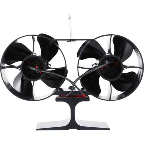 8 Blade Black Fireplace fan Heat Powered Stove Fan Log Wood Burner Eco Fan Quiet Home Fireplace Fan Efficient Heat Distribution