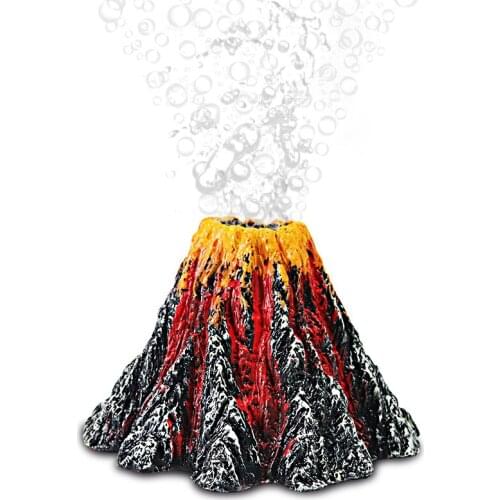 Aquarium fake scenery volcano explosion eruption oxygen flushing ornaments fish tank decoration set oxygen pump bubble stone