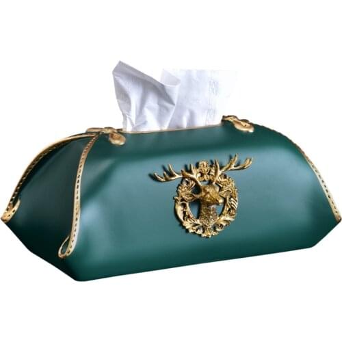 American Light Luxury Creative Tissue Box Paper Box Living Room Home Storage European High-End Orange Table Napkin Paper Box