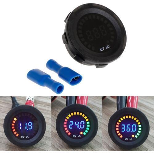 Car Motorcycle Waterproof Blue LED Digital Panel Display Voltmeter Voltage Volt Meter Gauge DC 12V