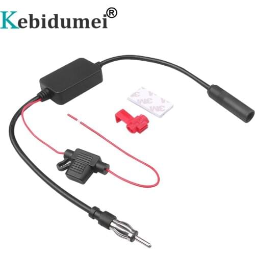 Kebidumei 12V Auto Car Radio FM Antenna Signal Amplifier Booster For Marine Car Vehicle Boat 330mm FM Amplifier 80-108 MHz