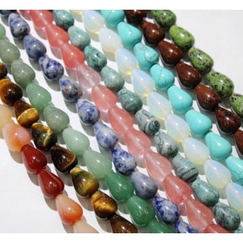 10x14mm Natural stone crystal Agates turquoises malachite teardrop shaped Beads for DIY Jewelry Making necklace 28pcs strand