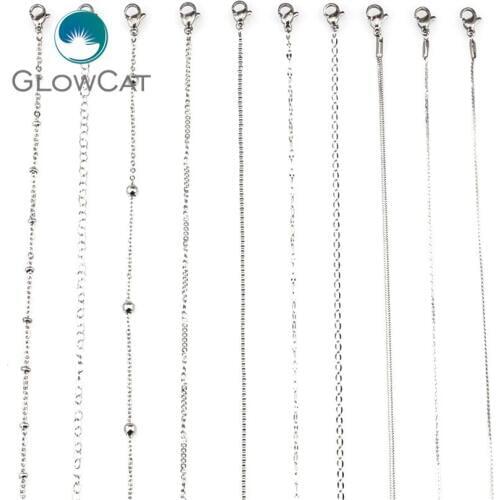 5pcs/lot More Choice More Style Silver Color Stainless Steel Chain Necklace Link Jewelry Making