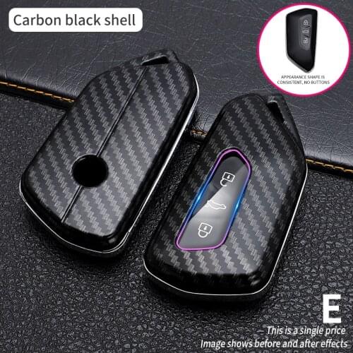 Carbon fiber pattern Car Key Cover For VW Volkswagen Golf 8 Mk8 2020 Skoda Octavia 3 Buttons Smart Keyless Remote Control Cases