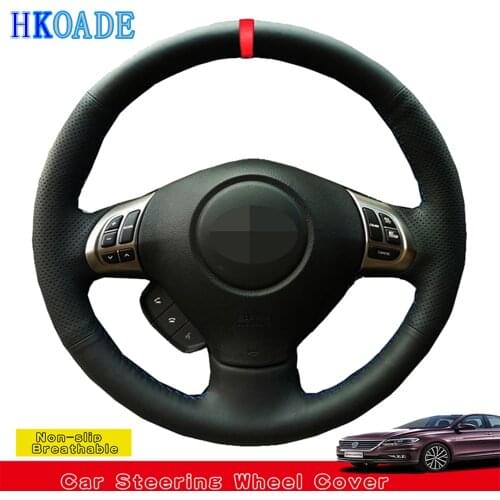 DIY Black Artificial Leather Car Steering Wheel Cover For Subaru Impreza 2008-2011 Forester 2008-2012 Legacy 2008-2010 Exiga 2