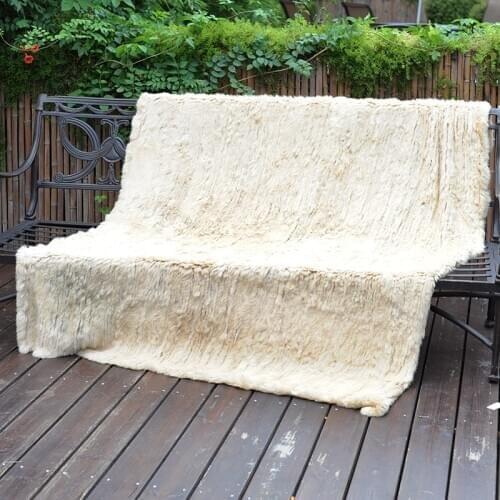 CX-D-10M Bed Sofa Throw Custom Made Knit Rabbit Fur Throw Blanket