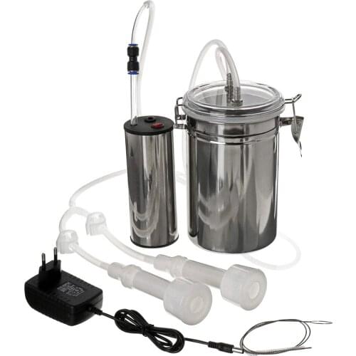 Milking Machine Kit for Goat/Cow Portable Electric Milking Machine with 2 Teat Cups, Adjustable Vacuum Pump Silicone Grade Hose