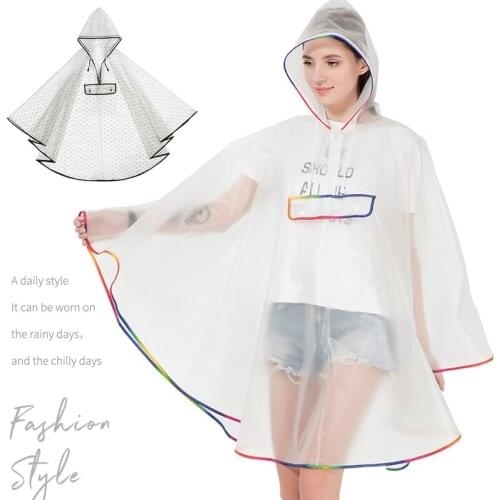 Adult eva long women men fashion raincoat jackets girl fashion clear hooded Impermeable outdoor travel Cycling rain coats
