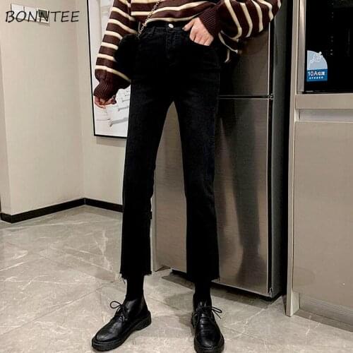 Jeans Women Casual Ladies Clothing Denim Chic Basic Simple Teens Korean Style All-match Ankle-length College Popular Elegant New