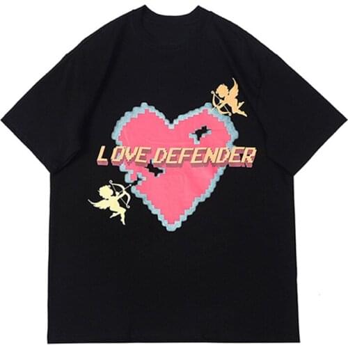 Womens Oversize Tshirt Grunge Angel Y2k Aesthetic Cotton Short Sleeve Tops Harajuku Kawaii Korean Fashion Goth Female Clothing