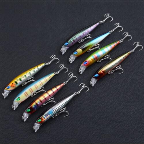 3D Eyes 8Pcs/set Artificial Fake Bait 8 colors Fishing Lures 9cm/10.9g Plastic Hard Bait Sea Fishing Saltwater Freshwater Lures