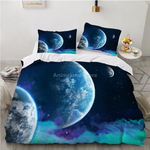 Galaxy Stars Bedding Set Planet Universe Bed Linen Quilt Duvet Cover Set Home Textile Decor Twin Single Queen King Size Fashion