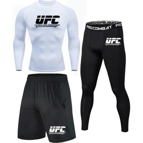 Fashion Trendy Clothing Compression T-Shirt Boutique Gym Quick Drying Tights Suit Jogging Basketball Football Badminton SuitMMA