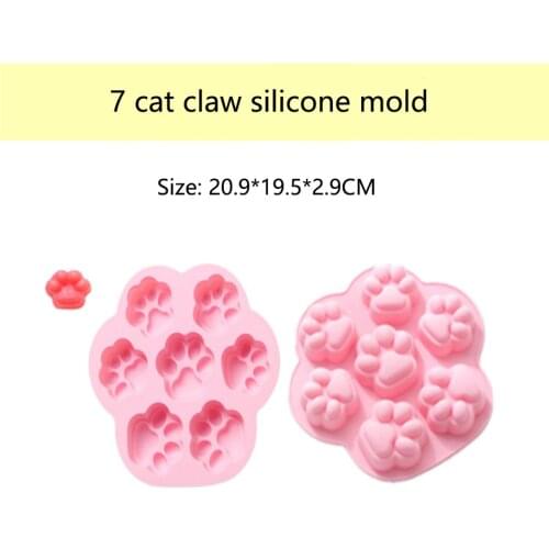 Cartoon Cat Paw Silicone Mold Pudding Mousse Cake Candle Soap Ice Molds Cake Decorating Tools Kitchen Pastry Baking Accessories