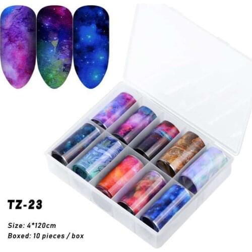 1 Box Starry Nail Decals and Stickers Flower Colorful Water Tattoo for Manicures Nail Art Slider Decor Manicure Tools