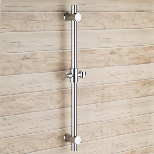 Stainless Steel Slide Bars with All Brass Handheld Shower Bracket Height and Angle Adjustable, Polished Steel