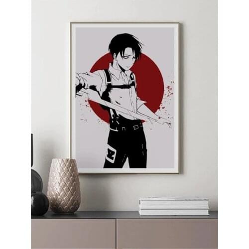 Attack on Titan Jaeger Levi Ackerman Anime Posters and Prints Wall Art Canvas Painting Pictures Wall Decor Cuadros Anime
