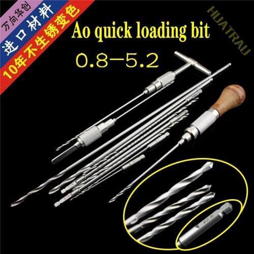 Orthopaedic instrument bit with scale extension imported stainless steel bone drill Ao quick change drilling locking plate bit