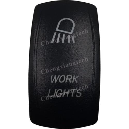 Car Boat Truck Backlit Swtich Cap- Laser Engraving - WORK LIGHTS -for Led Carling Arb Narva 4x4 RV Rocker Switch, Cover Only