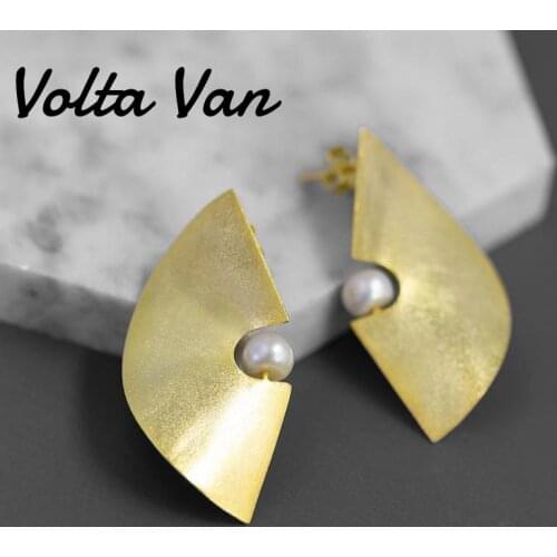 Volta Van Freshwater Pearls Stud Earrings 925 Sterling Silver 2021 New Classic Jewelry Elegant Party Wedding Silver Earrings