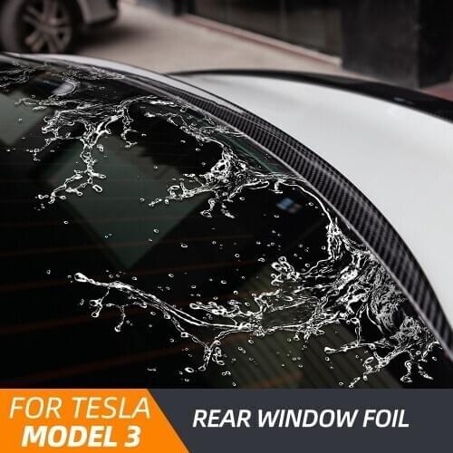 For Tesla Model 3 Spoiler Carbon Fiber Black ABS Trunk Rear Spoiler Cover Trim Water Retaining Wing Model3 There 2017- 2020