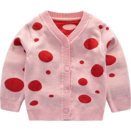 Newborn sweater cotton girl v-neck cardigan jacket 0-18m