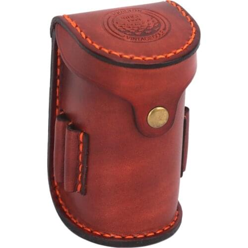 Tourbon Vintage Portable Golf Balls Tee Holder Storage 2 Balls Divot Tool Vegetable Leather Golf Pouch Carrier