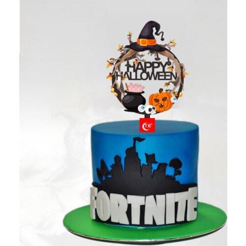 Pumpkin Lantern Happy Halloween Acrylic Color Cake Toppers Witch Skeleton Baking Cake Toppers for Halloween Party Cake Decor New