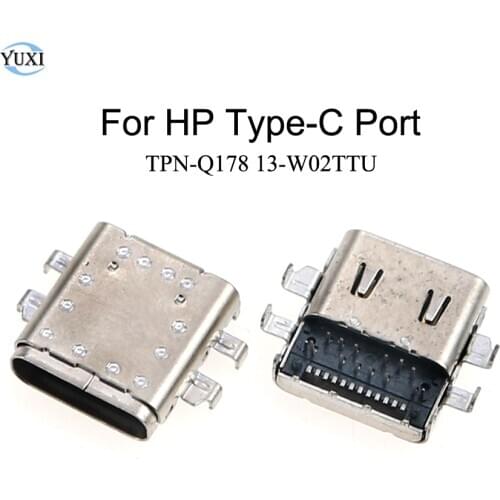 YuXi 2pcs Type C USB DC Charging Socket Port Connector Replacement For HP TPN-Q178 13-W02TTU