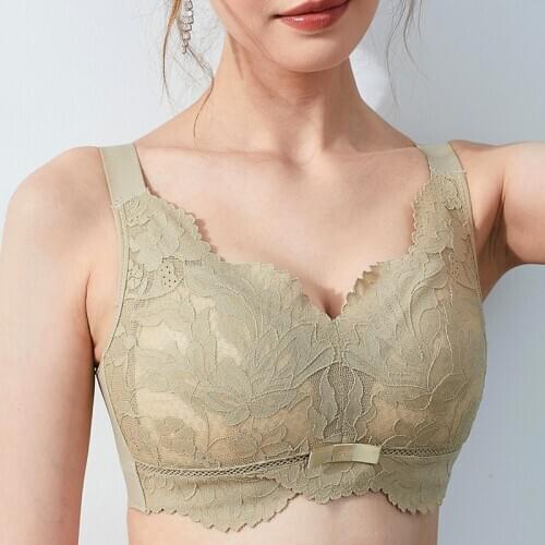 Womens wire free Full Coverage lace Soft Cups Non Padded Minimizer Bra 34 36 38 40 42 B C D E