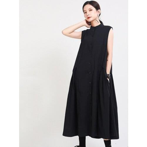 2021 New Summer Elegant Ladies Dress Solid Color Loose Fashion Women Dresses Cotton Casual High Quality Female Dress T24