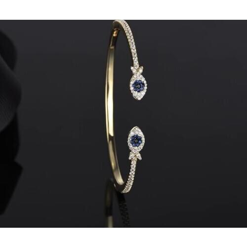 Women Jewelry Cubic Zirconia Lucky Fish Design Cute Opening Cuff Bangle Summer New Jewelry Bracelet For Women Lady