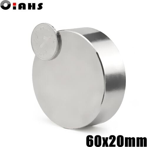 1pcs 60x20mm Super Powerful Strong Bulk Small Round NdFeB Neodymium Disc Magnets Dia 60mm x 20mm N35 Rare Earth NdFeB Magnet