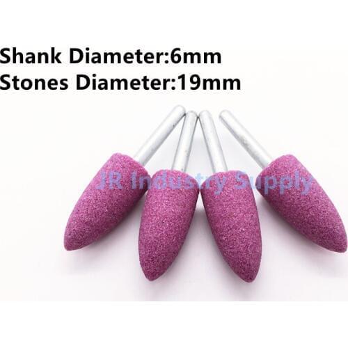 10pcs 6*19mm Tip Abrasive Mounted Stone For Dremel Rotary tools Grinding Stone Wheel Head dremel accessories