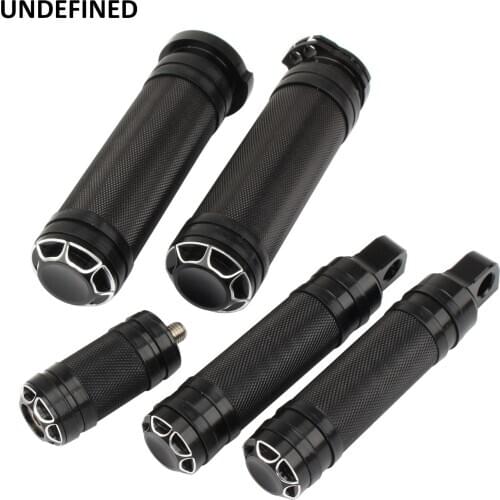 25mm 1"Hand Grips + Footpegs Footrests + Shift Nails Peg For Harley Sportster 883 1200 XL XR VRSC Softail Touring Dyna Custom