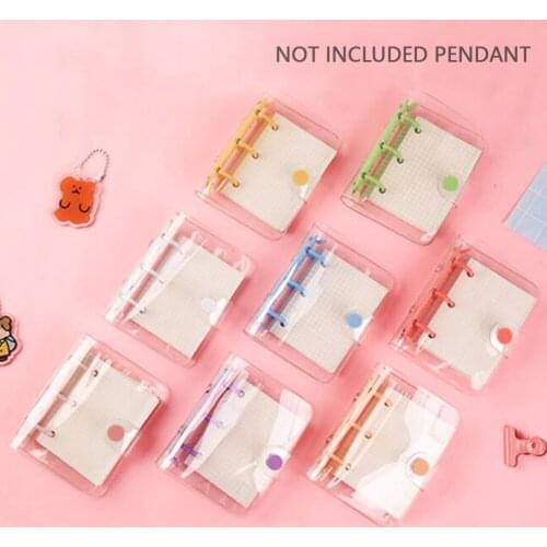 3 Holes Mini Loose-leaf Notebook Hyaline Cover With Sheets Portable Loose-leaf Coil Handbook Binder For Journal Diary Covers