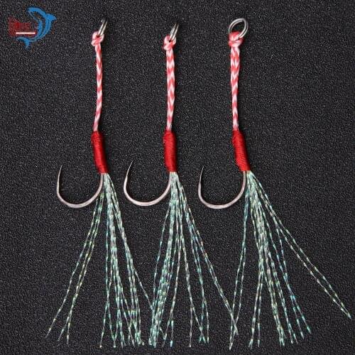 5pcs/Lot Fishing Hook Assist Hooks Barbed Single Jig Hook High Carbon Steel Jigging Slow Fall Fast Picth Jigs Hook