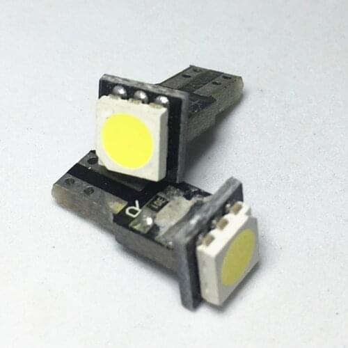 50pcs T5 Led Car Interior 1SMD 5050 Ceramic Dashboard Gauge Instrument Ceramic Car Auto Side Wedge Light Lamp Bulb DC 12V Light