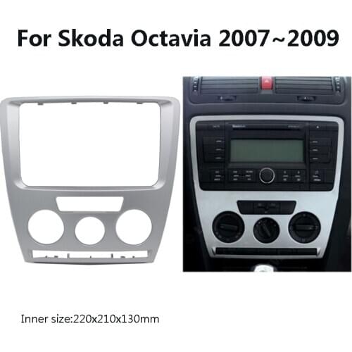 Car DVD/CD Radio Stereo 2 DIN Fascia Panel Refitting Frame Facia Trim Install Mount Kit For Skoda Octavia 2007~2009 Manual A/C