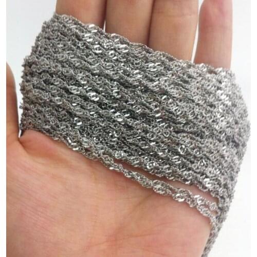 10m/Lot Fashion 3mm Wave Chain Stainless Steel Jewelry Finding Chain in bulk DIY Jewelry marking