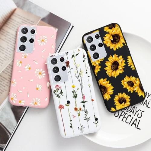 For Samsung Galaxy S21 Plus Ultra 5G Case Flower Black Dragon Phone Cases Coque For Samsung S30 S 21 S21+ plus Protective Fundas