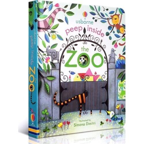 Peep Inside The Zoo Animal English Educational 3D Flap Picture Books Baby Children Reading Book