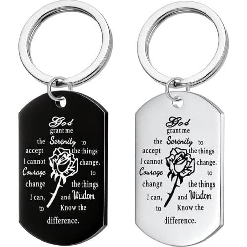 European and American Jewelry Stainless Steel Keychain Necklace Rose Letter Pendant Necklace Holiday Gift Key Pendant