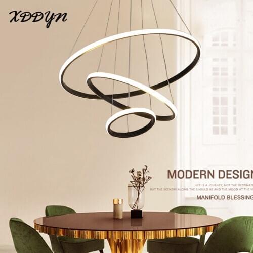Circle Ring Creative Led chandeliers Light For Living room Dining room Bedroom Modern Led chandelier Lamp home lighting Dimmable