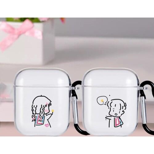 Cute Boy Girl Soft Silicone Case for Apple Airpods Pro 1 2 Bluetooth Wireless Headset Earphones Cases Headphone Protection Cover