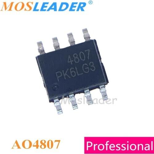 Mosleader AO4807 SOP8 100PCS 1000PCS Dual P-Channel 4807 Made in China High quality Mosfets