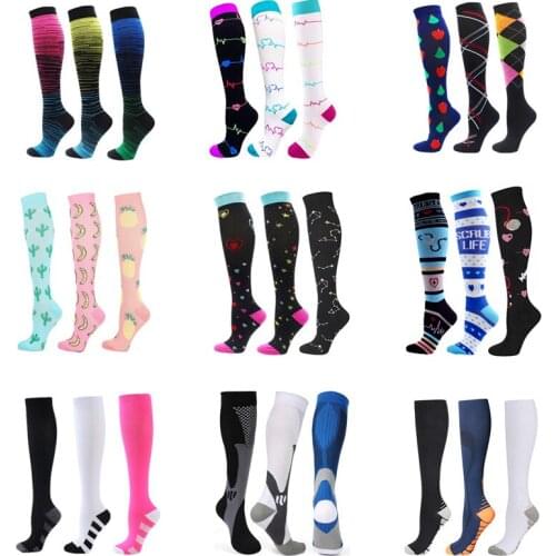 Dropship Compression Socks Atheletic Knee High Stockings Sports Socks Men Women Fit For Medical Edema Diabetes Varicose Veins