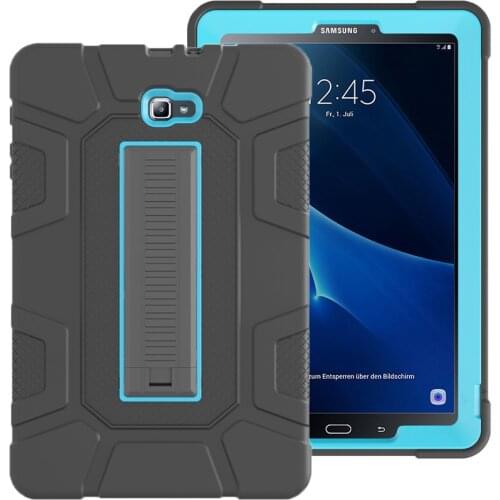 New Armor Case For Samsung Galaxy Tab A A6 10.1 2016 T580 T585 SM-T580 SM-T585C Silicone Rubber Shockproof Tablet Case+Film+Pen