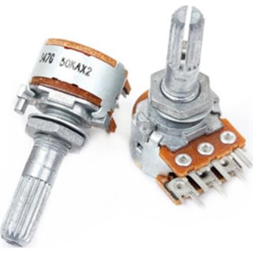 5pcs ALPS 16 Type Original Japan Volume Potentiometer Dual 50K 100K Gear shaft